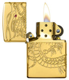 Zippo Armor Chinese Dragon High Polish Gold Plate - Zippo 29265