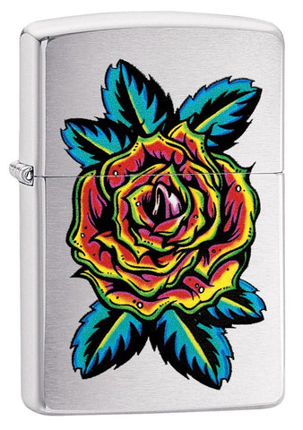 Zippo Flower Tattoo Brushed Chrome 29399