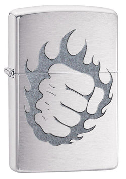 Zippo Tattoo Fire & Fist Brushed Chrome 29428