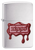 Zippo Red Wax Seal Brushed Chrome 29492