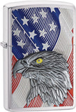 Zippo USA Flag with Eagle Emblem Brushed Chrome 29508