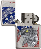 Zippo USA Flag with Eagle Emblem Brushed Chrome 29508