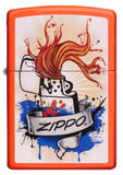 Zippo Splash Neon Orange Pocket Lighter 29605