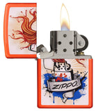 Zippo Splash Neon Orange Pocket Lighter 29605