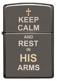 Zippo Keep Calm & Rest In His Arms Pocket Lighter 29610