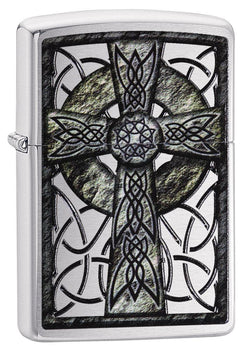 Zippo Celtic Cross Design Pocket Lighter 29622