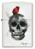 Zippo Spazuk Skull Design Pocket Lighter, White Matte 29644