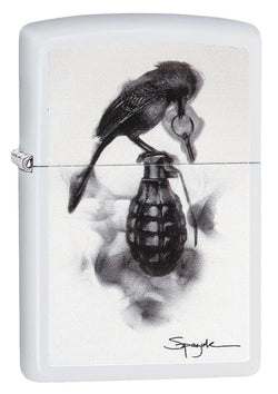 Zippo Spazuk Bird Design White Matte 29645